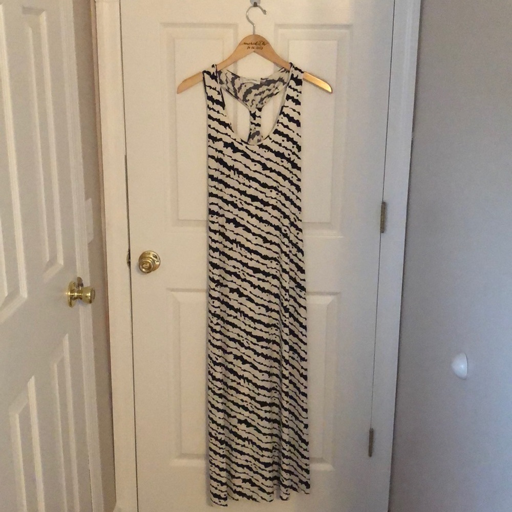 CALVIN KLEIN Maxi dress/black & White pattern/ LG